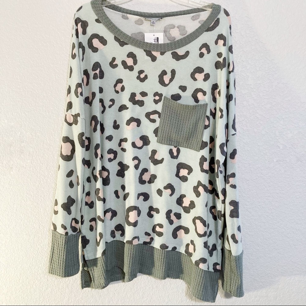 White Birch Long Sleeve Cheetah Top